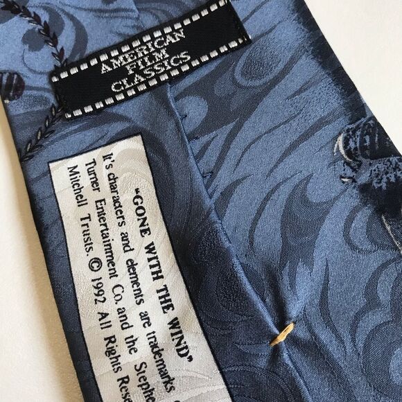 Vintage Gone With The Wind Silk Tie Movie Memorabilia Collectible Blue - Picture 5 of 11